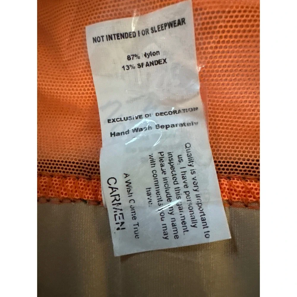 A Wish Come True Finish Line Orange Sequin Checkered Dance Costume Leotard SC